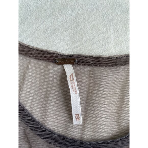 VTG Free People XS Sheer Beaded Sleeveless Dress Chevron  Whimsigoth Whimsygoth - Picture 7 of 9